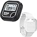 GOLFBUDDY Voice 2 Talking GPS Rangefinder (Bundle), Long Lasting Battery Golf Distance Range Finder & Silicon Strap Wristband, Easy-to-use Golf Navigation for Hat (Black Voice 2 + White Wristband)