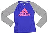 Adidas Big Girls Youth Climalite Long Sleeve Color Block Raglan, Color Variations