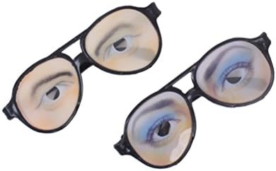 Tinksky 2pcs Halloween Trick Toy April Fools’ Day Humorous Eyes Glasses Prank Disguise Eyeglass Social gathering Props