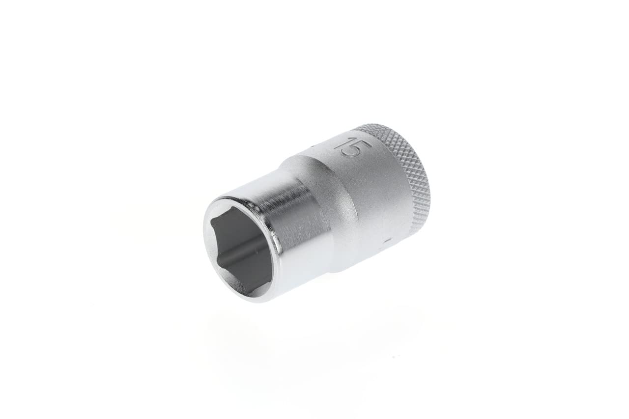 GEDORE Socket, 1/2" 12.5 mm drive, Hexagonal, 15 mm width, Tool, 19 15, Chrome-plated steel