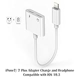 iPhone 7 Adapter, iPhone 7 Plus Accessories Charge and Headphone Splitter Adapter for Lightning