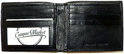 Durable Mens Wallet Front Pocket Wallet Black Leather Bifold Credit Card Slots