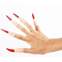 Children Toys,Dartphew 1Set /10Pcs Fashion Zombie Witch Fake Finger Nails - Halloween Party Prop - Christmas/Halloween/Festivals/Gardens/Parties/decorations(Length: 6cm) (Red)