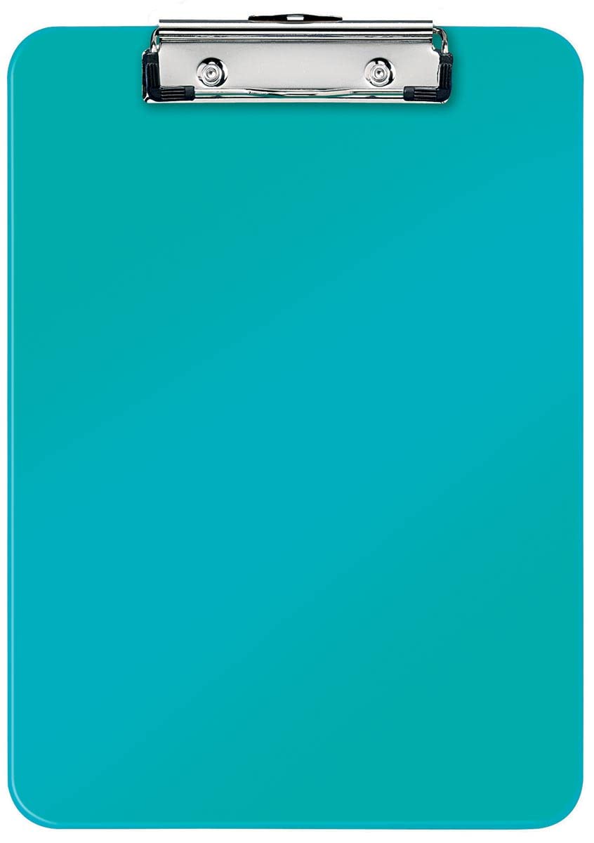 Leitz 39710051 A4 Clipboard, Rigid Plastic, WOW Range, Ice Blue