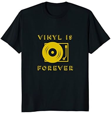 Mens Vinyl is Forever T Shirt | Vinyl Record Collectors TShirt Medium Black
