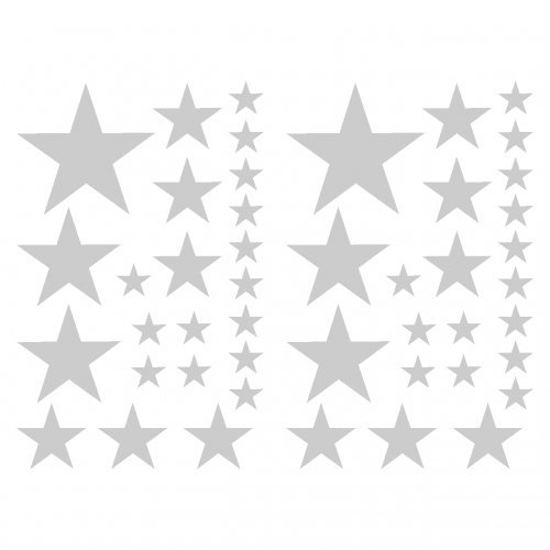 Samunshi® Star Stickers Set Filled Car Sticker, silver metal effect 14x2,5cm 6x5cm 2x7,5cm 1x10cm