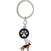 QRH Cute Pet Puppy Keychain Dog ID Tag Keyring Animals Lover Creative Gift