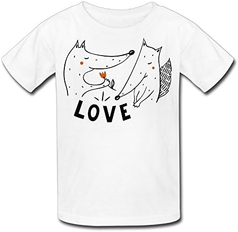 Love The Fox Custom Cotton Youth Fashion Comfort Soft Round Collar Tee Top White L