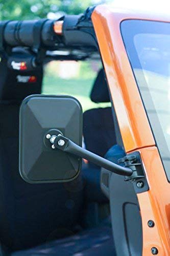 AutoMotor A Pair 7 INCH Rectangular Off Road Barricade Adventure Mirrors, doorless Off Side Rear View Mirror for 2007-2017 Jeep Wrangler JK JKU TJ Door Off Mirrors doorless Mirrors Black Accessories