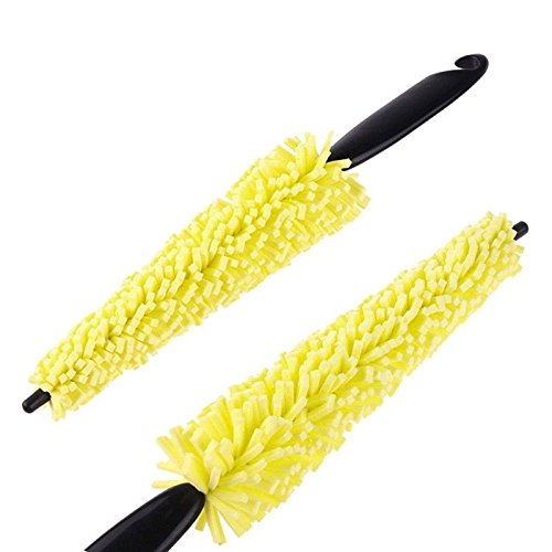 FOLCONROAD Vehicle Car Motorcycle Wheel Tire Cleaning Brush Washing Rim Scrub Brush Tool - Thumbnail 2