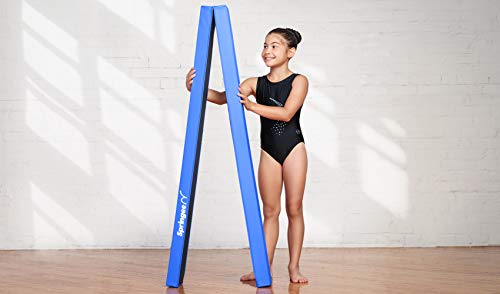 Springee 9ft Balance Beam - Extra Firm - Vinyl Folding Gymnastics Beam for Home - Blue - Thumbnail 4