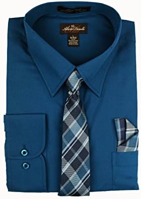 Alberto DanelliMens Dress Shirt and Tie Set, Dress Shirts for Men, Long Sleeve Button Down, Big and Tall Sizes Up to 5XL