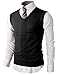 H2H Mens Casual Slim Fit Solid Texture Lightweight V-neck Sweater Vest