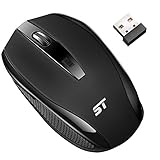 Wireless Mouse, SOWTECH 2.4Ghz Portable Mobile Optical Mouse with Nano Receiver for Notebook, PC, Laptop and Macbook - Black