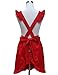 Hyzrz Lovely White Retro Lady's Aprons for Women's Cake Kitchen Fashion Cook Apron Chic with Pockets for Gift Chic 100% Cotton (Red)