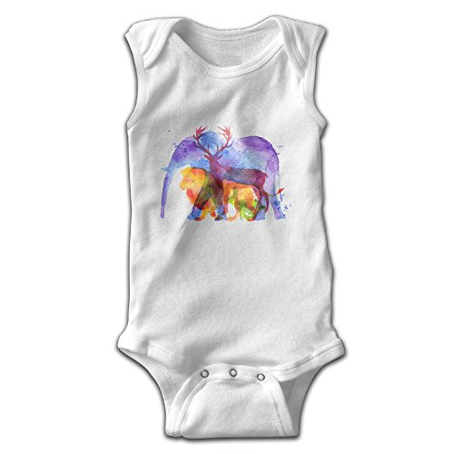 Michael Conti Watercolor Painting Elephant Sleeveless Baby Romper Newborn Kids Baby Playsuit Jumpsuit Clothes