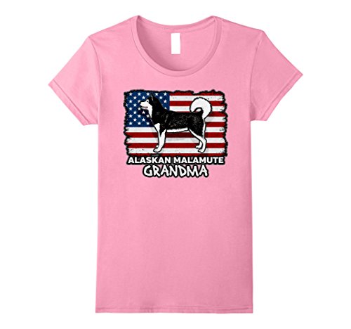 Womens Alaskan Malamute Grandma Tshirt Medium Pink