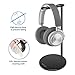 Full Aluminum Headphone Stand Headset Holder- Gaming Headset Holder with Thick Leather Pad Non-Slip Silicone Earphone Stand for All Headphone Sizes, Black