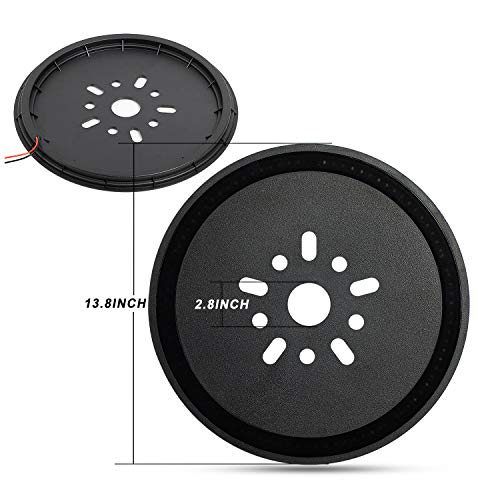 Spare Tire Brake Light for Jeep Wrangler JK JKU(2007-2017), Third 3rd Brake Tail Lamp, Round Stop Lights, Red LED Wheel Ring Lights, Black Exterior