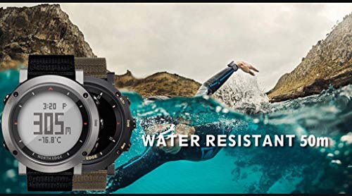 North Edge Altay Sports Smart Outdoor Compass Wrist Watch Back Light for Fishing (Black_A) - Thumbnail 4