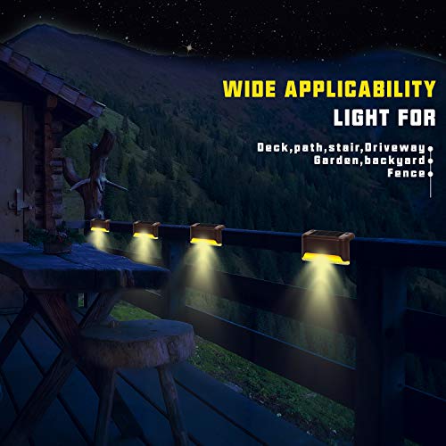Otdair Solar Deck Lights, 16 Pcs Solar Powered Step Dock Lights Outdoor Waterproof Lighting for Railings, Patio, Stair, Yard, Path and Driveway (Warm White) - Thumbnail 5