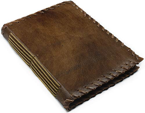 Resha Leather Journal/Sketchbook with Antique Handmade Tea Dyed Paper 6 X 8 Inches Antique Diary Planner Notebook