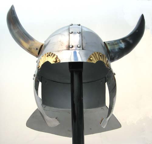 RedSkyTrader Mens Viking Helmet with Horns One Size Fits Most Silver - Image 3