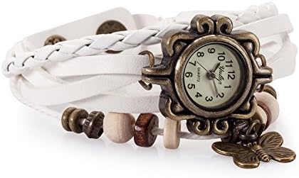 Fashion Girls Quartz Arabic Numbers Bracelet Watches, Multi-strand Synthetic Leather & Butterfly Design
