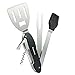 5-in-1 BBQ Grilling Multi Tool Stainless Steel Barbecue Grill Accessories Foldable and Detachable Tool Set Kit with Case Dishwasher Safe Best for Outdoor Grilling and Tailgating
