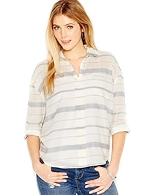 Long-Sleeve Striped Blouse Large