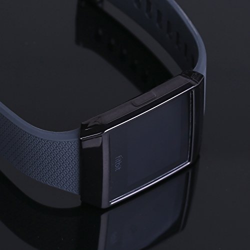 For Fitbit Ionic Case, AISITIN Soft TPU Protector for Fitbit Ionic Accessories Rugged Protective Frame Shockproof electroplating protector Cover Shell For Ionic Smart Watch(black)