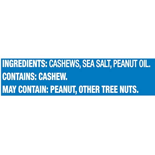 PLANTERS CASHEW HALVES & PIECES, 8 OZ CANISTER – CASHEWS ROASTED IN PEANUT OIL – SEASONED WITH SEA SALT – SNACKS FOR ADULTS – RESEALABLE LID FOR LONG-LASTING FRESHNESS – KOSHER