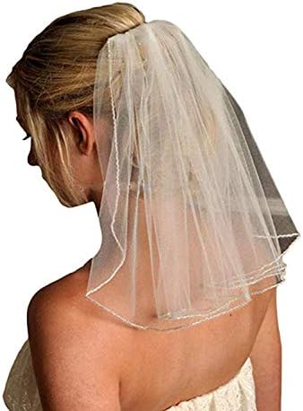 Veilbridal Short Cute First Communion Veils Single Tier Bridal Wedding Veils With Comb