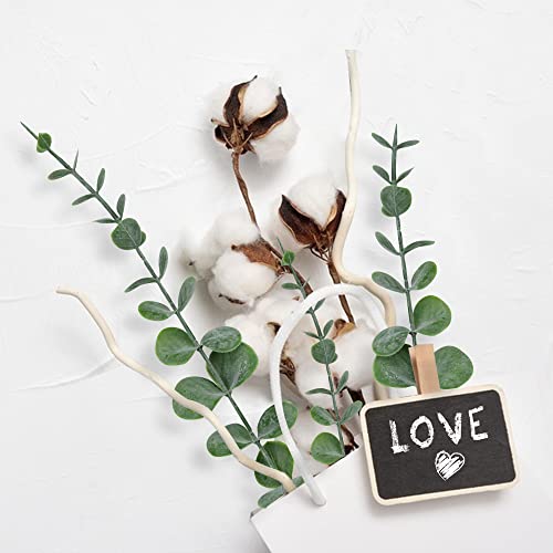ROLLWAY Pack of 30 Artificial Eucalyptus Leaves Decorative Eucalyptus Branches Artificial Plants Eucalyptus Stem Silver Dollar Fake Plant for Flower Arrangement Table Decoration Wedding