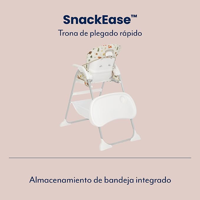 - SnackEase Seggiolone con chiusura rapida, reclinabile, da 6 mesi fino a circa 3 anni (max 15 kg), fantasia Nature Trail