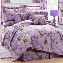 Realtree AP Lavender Camo 8 Pc Queen Comforter Set (Comforter, 1 Flat Sheet, 1 Fitted Sheet, 2 Pillow Cases, 2 Shams, 1 Bedskirt) SAVE BIG ON BUNDLING!