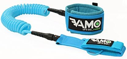 VAMO BLUE 9' SUP COILED LEASH FOR PADDLEBOARDING