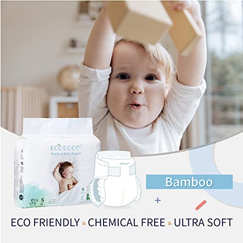 ECO BOOM Baby Diapers 100 EcoFriendly Natural Diaper Size 5 (26lb