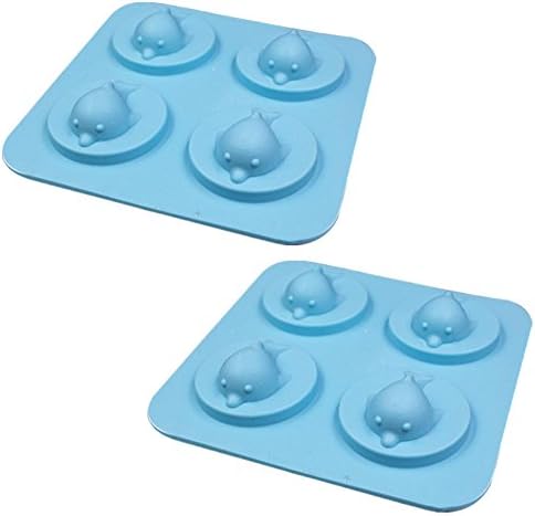 Food Grade Ice Cube Trays Silicone Baking Chocolate Molds Dolphin 2 Packs Blue