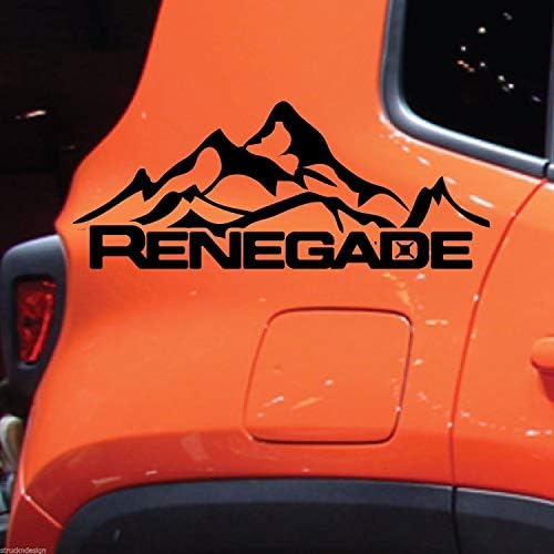 2pcs for Jeep Renegade Mountain Logo Graphic Vinyl Decal Sticker Side Reflective Chrome 30cm