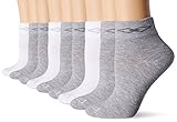 PEDS Women's Coolmax Anklet Sock with Comfort Top and Arch Support, White/Grey Heather, 5-10 (9 Pair Pack)