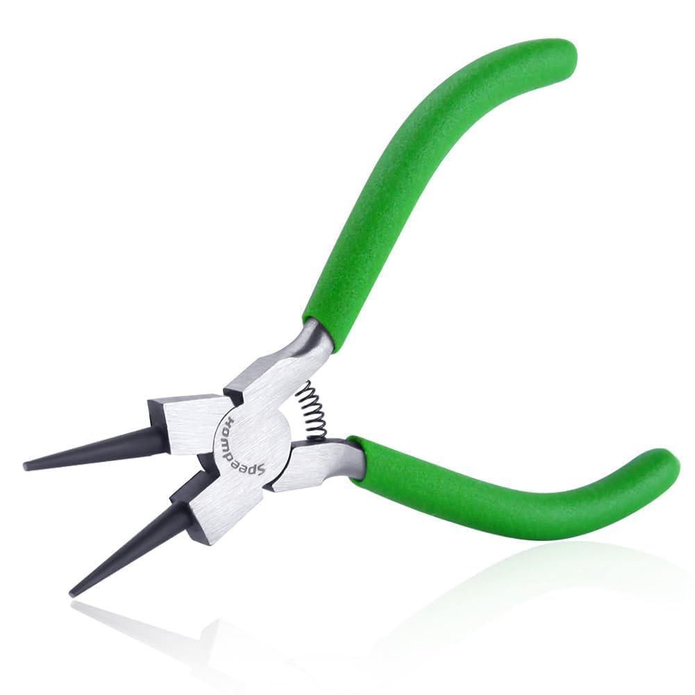 SPEEDWOX Mini Round Nose Pliers for Jewelry Making - 5 Inch Small Wire Looping Pliers with Tapered Jaw and Micro Fine Precision Tips - Professional Beading Hobby Work Craft DIY