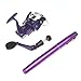 Docooler Fishing Rod Mini Fishing Pole Retractable Pocket Pen with Fishing Reel and Fishing Line (Purple,)