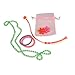 SmitCo LLC Little Girl Accessories - Play Jewelry Party Favors Set Of 10 Pre-filled Goodie Bags - 2 Neon Coil Bracelets, 1 Long Strand of Beads, 2 Emoji Rings and 1 Hair Piece, Total 60 Pieces