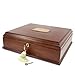 Decorebay Antico Wooden Lockable Memory and Treasure Box for Keepsakes, Photos, Letters, Jewelry and More