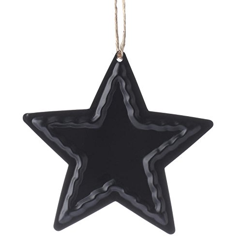 Factory Direct Craft Group of 4 Embossed Black Painted Metal Stars with Hole