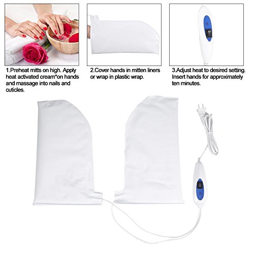 Eletric Heated Mitts,Therapeutic Eletric Heated Mitts for Paraffin Wax Therapy Manicure SPA Treatment Hand Care Mittens