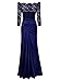 Miusol Women's Retro Off Shouler Floral Lace Ruched Bridesmaid Maxi Dress