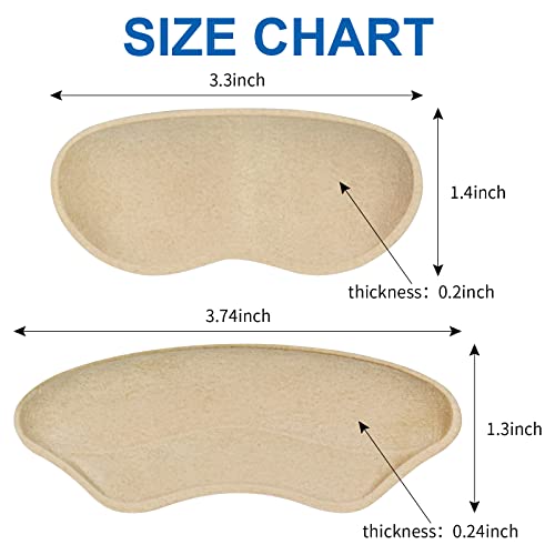 BIGGCOOL Heel Grips Inserts for Women and Men, Heel Pads for Loose Shoes, Heel Protector Cushions Improve Shoe Fit and Prevent Heel Slipping, Rubbing and Blisters - 4pairs(Apricot+Black)