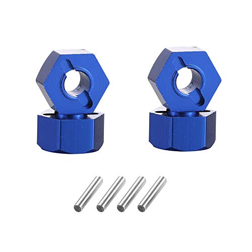 Upgrade Aluminum Hex Wheel Hubs 12mm w/Axle Pins Nuts Washers Set for 1
